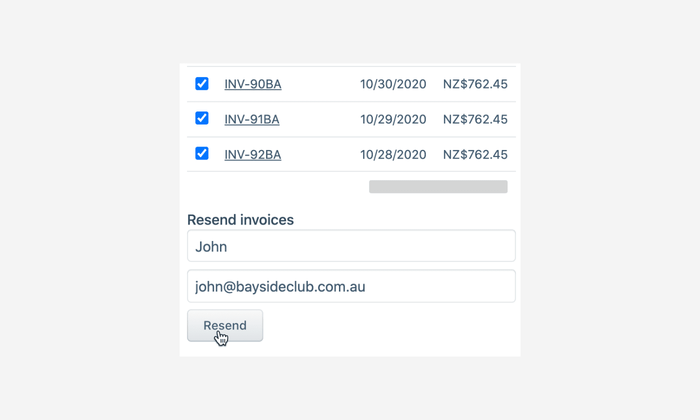 Resend Invoices